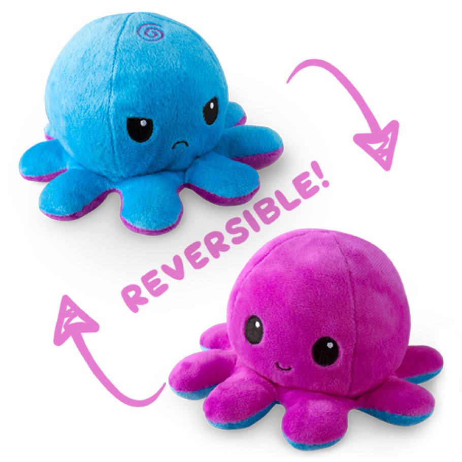 Tee Turtle Reversible Octopus Mini Plush: Purple & Blue