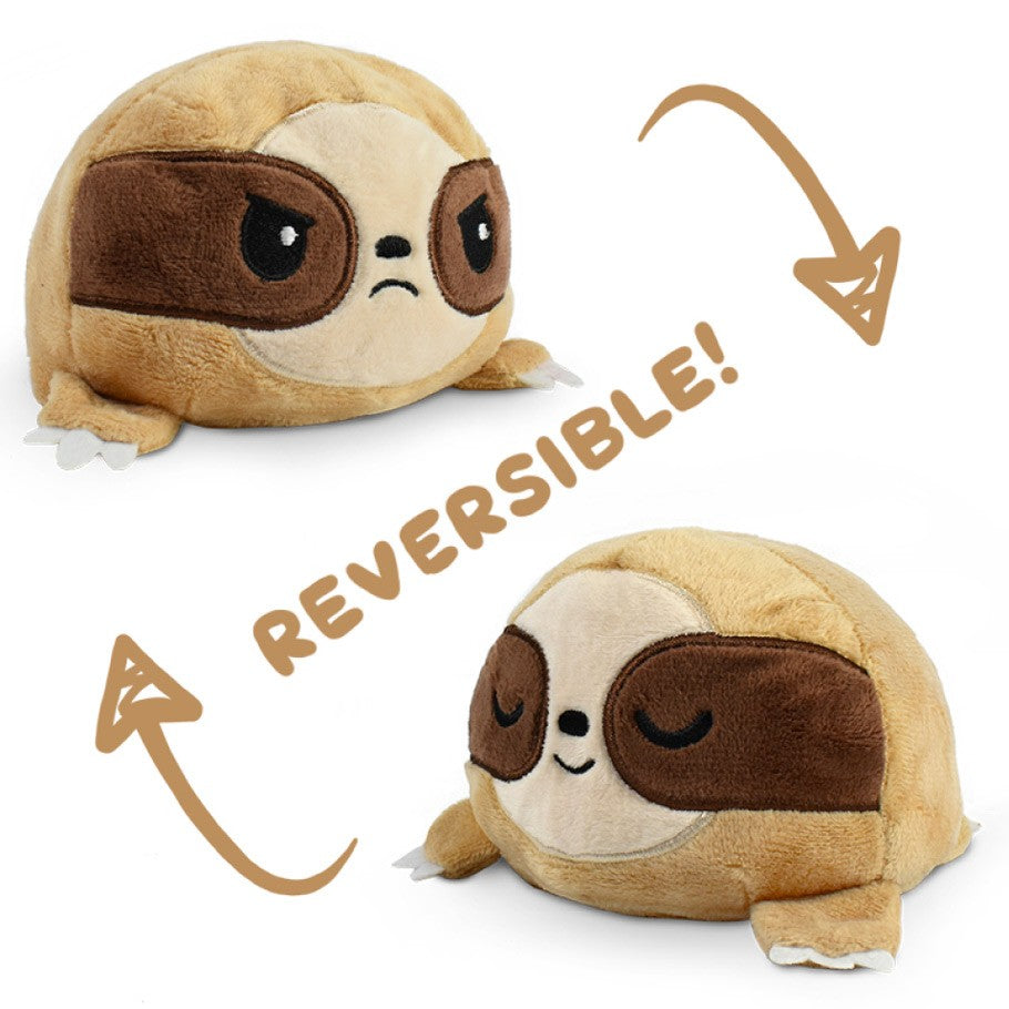 Tee Turtle Reversible Sloth Mini Plush: Brown